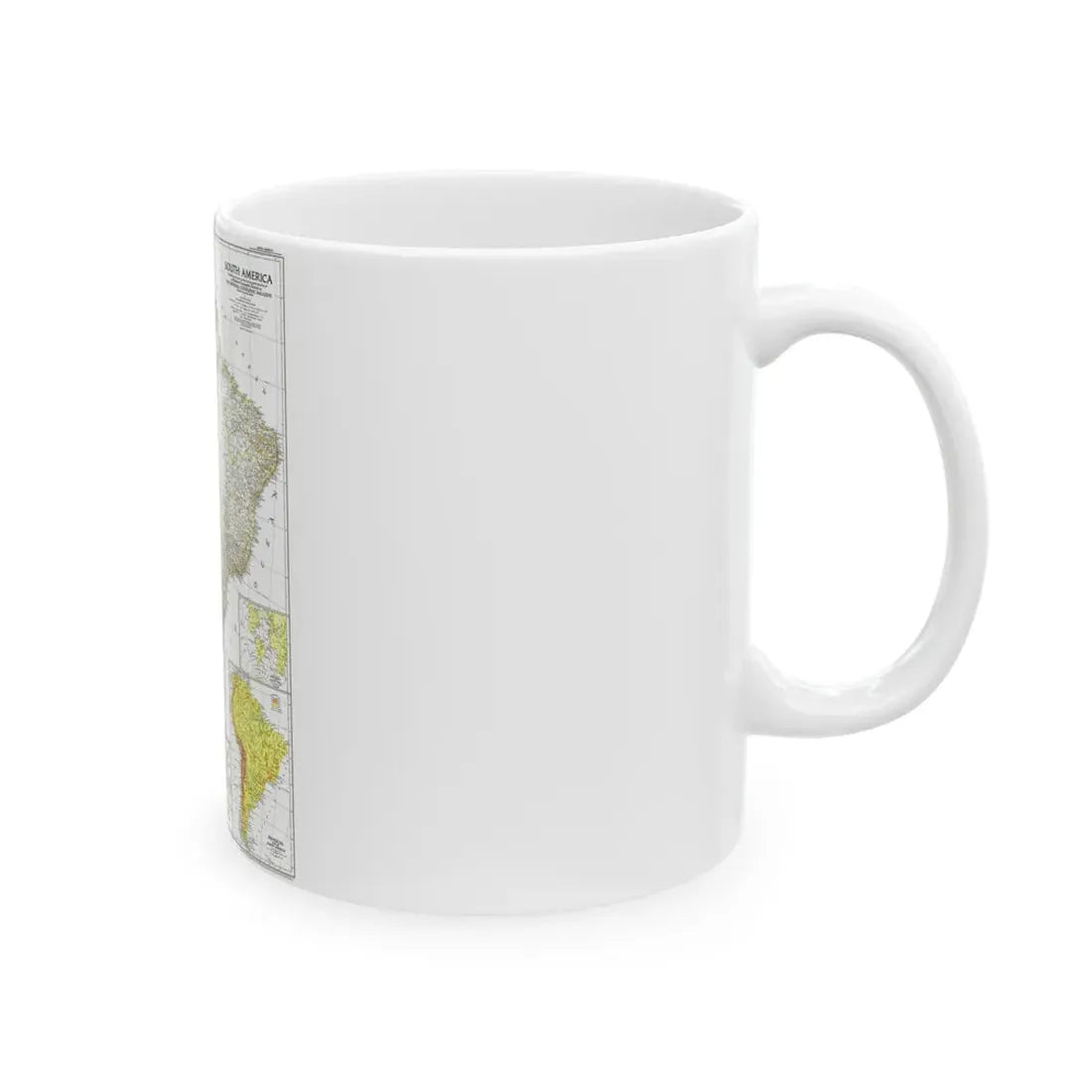 South America (1950) (Map) White Coffee Mug - Go Mug Yourself