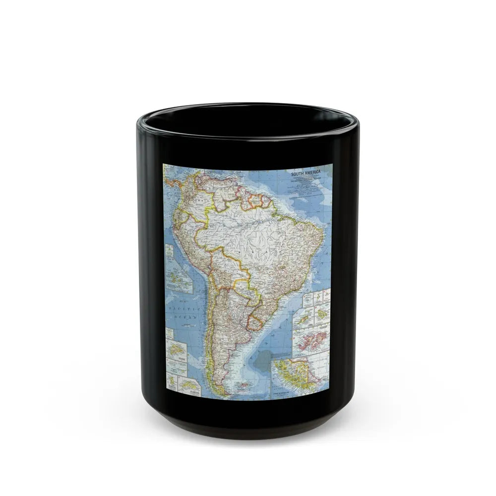 South America (1960) (Map) Black Coffee Mug-15oz-Go Mug Yourself