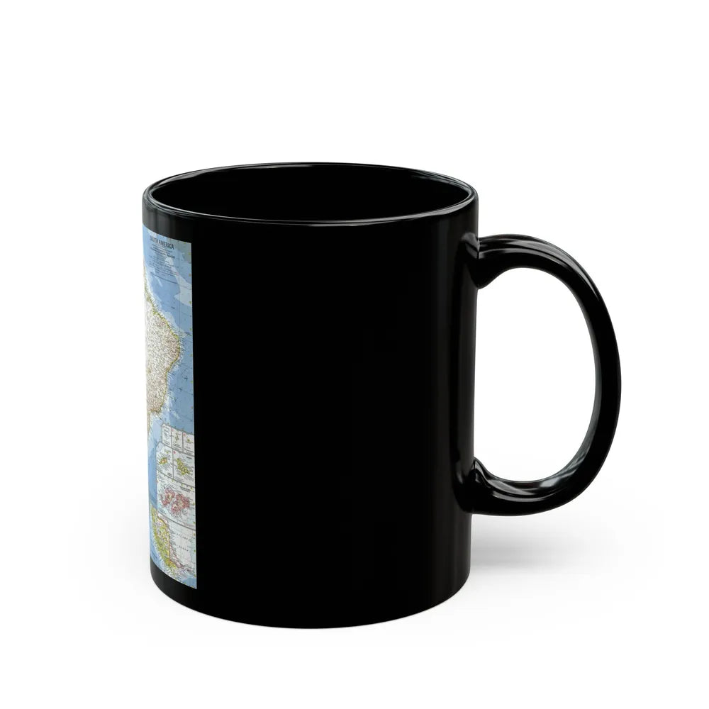 South America (1960) (Map) Black Coffee Mug-Go Mug Yourself