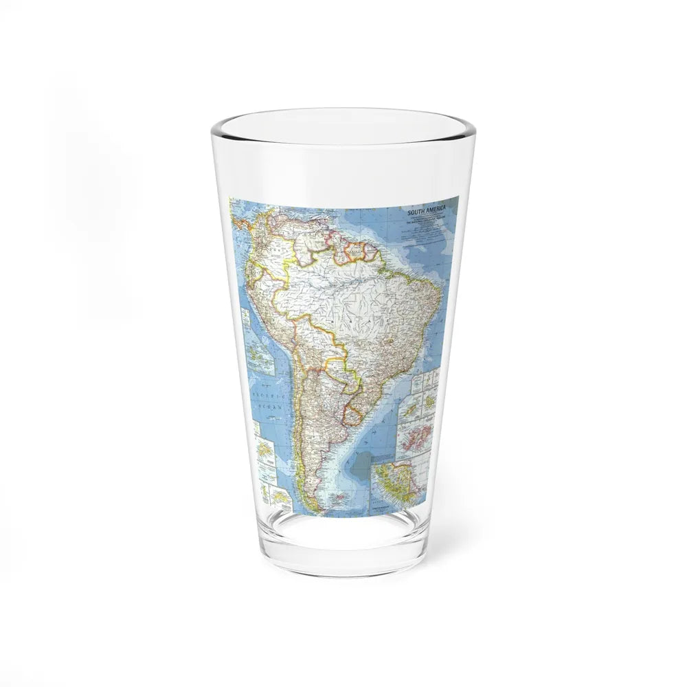 South America (1960) (Map) Pint Glass 16oz-16oz-Go Mug Yourself