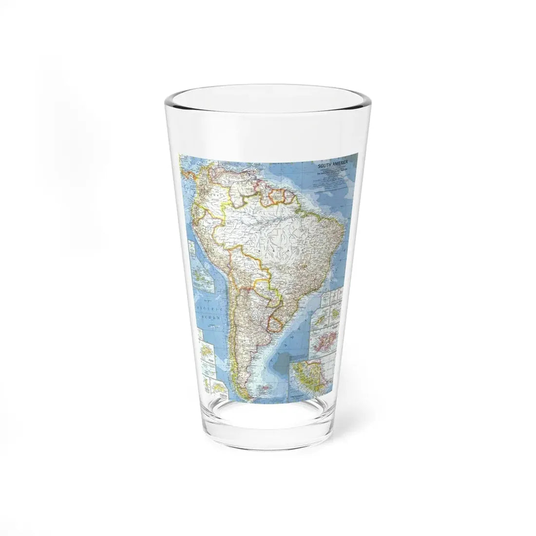 South America (1960) (Map) Pint Glass 16oz 16oz - Go Mug Yourself