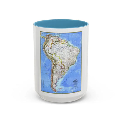 South America (1972) (Map) Accent Coffee Mug 15oz Light Blue - Go Mug Yourself