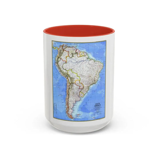 South America (1972) (Map) Accent Coffee Mug 15oz Red - Go Mug Yourself