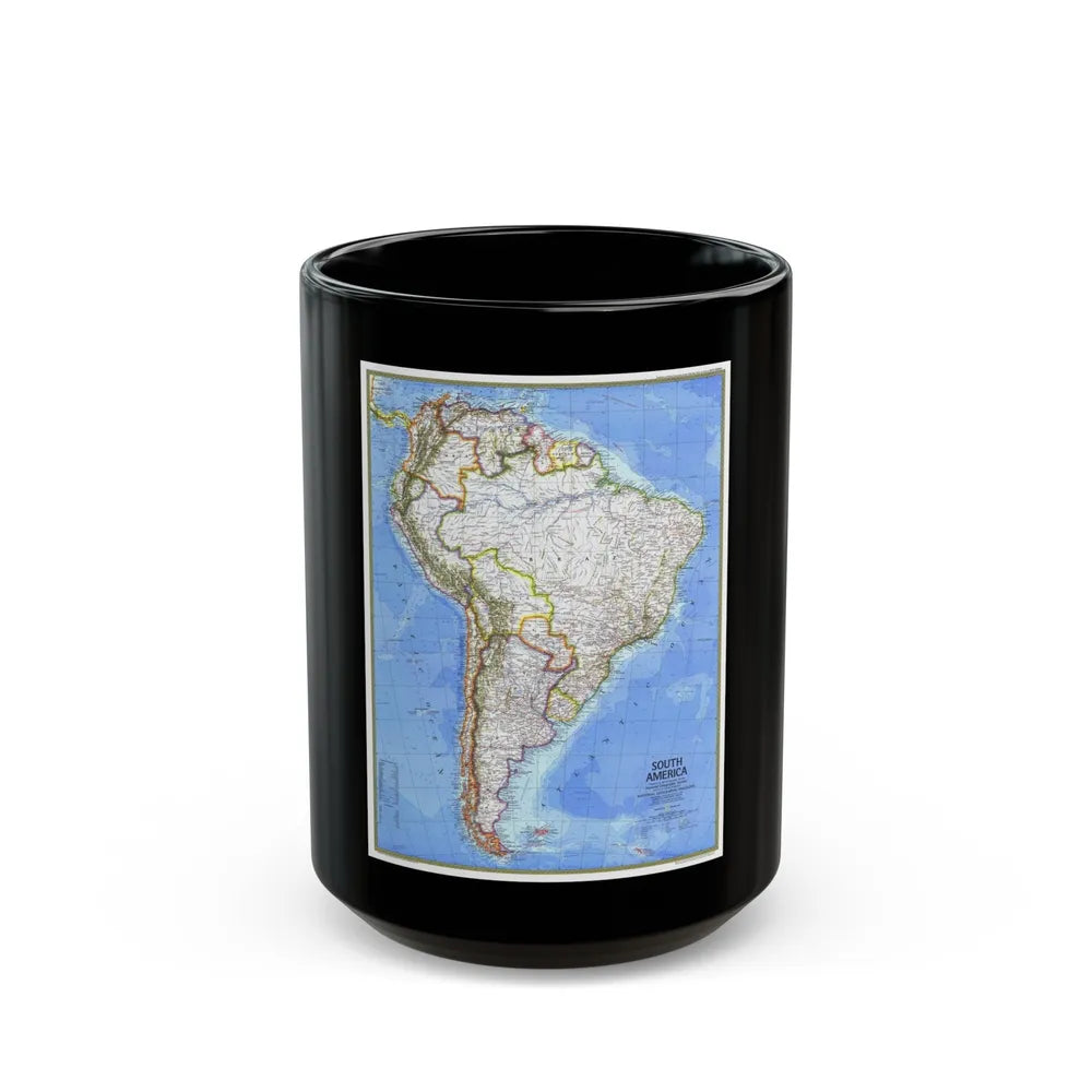 South America (1972) (Map) Black Coffee Mug-15oz-Go Mug Yourself