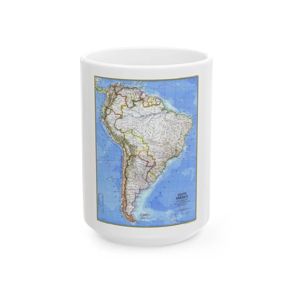 South America (1972) (Map) White Coffee Mug-15oz-Go Mug Yourself