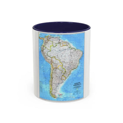 South America (1992) (Map) Accent Coffee Mug 11oz Navy - Go Mug Yourself