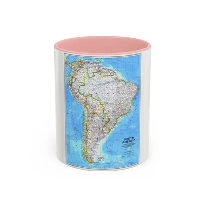 South America (1992) (Map) Accent Coffee Mug 11oz Pink - Go Mug Yourself