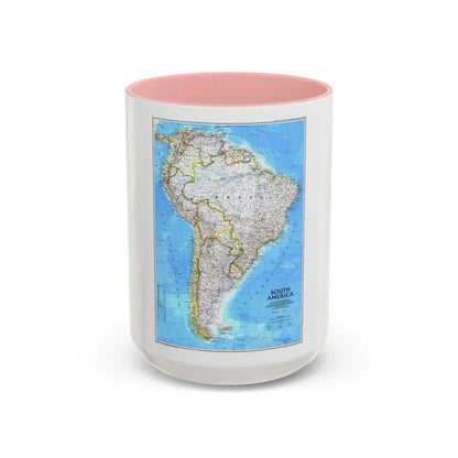 South America (1992) (Map) Accent Coffee Mug 15oz Pink - Go Mug Yourself