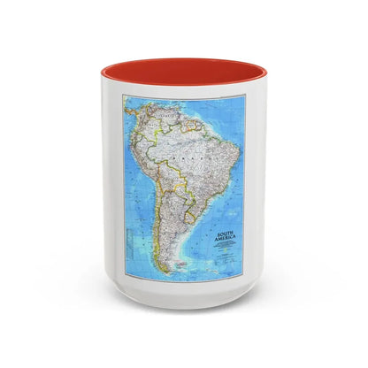South America (1992) (Map) Accent Coffee Mug 15oz Red - Go Mug Yourself
