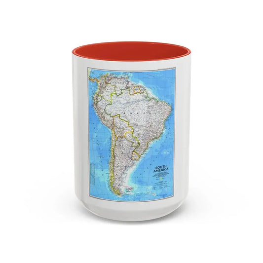 South America (1992) (Map) Accent Coffee Mug 15oz Red - Go Mug Yourself
