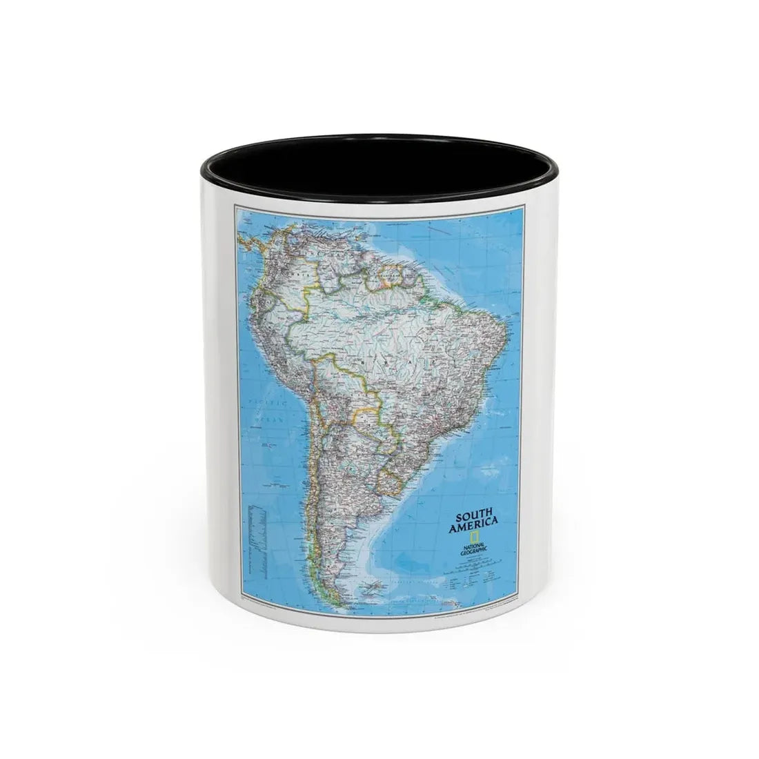 South America (2007) (Map) Accent Coffee Mug 11oz Black - Go Mug Yourself
