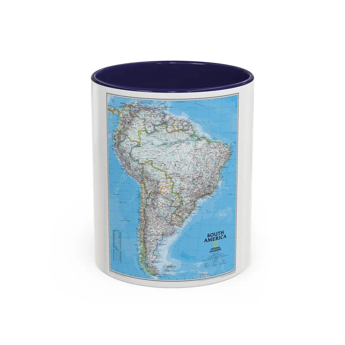 South America (2007) (Map) Accent Coffee Mug 11oz Navy - Go Mug Yourself