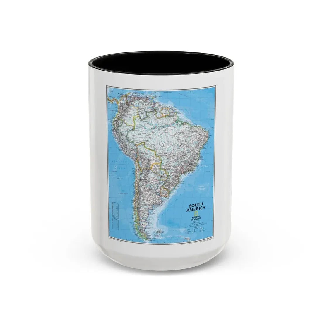 South America (2007) (Map) Accent Coffee Mug 15oz Black - Go Mug Yourself