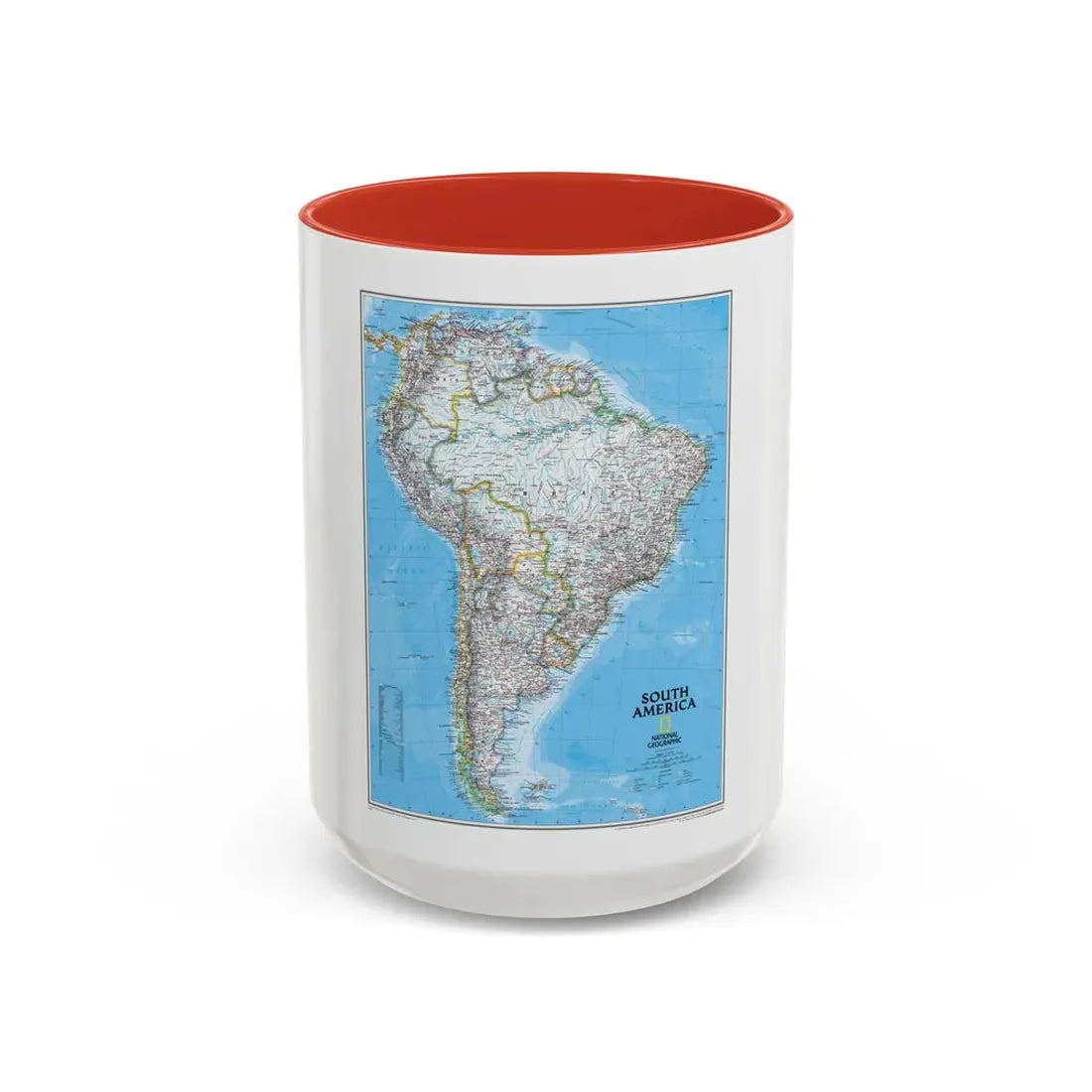 South America (2007) (Map) Accent Coffee Mug 15oz Red - Go Mug Yourself