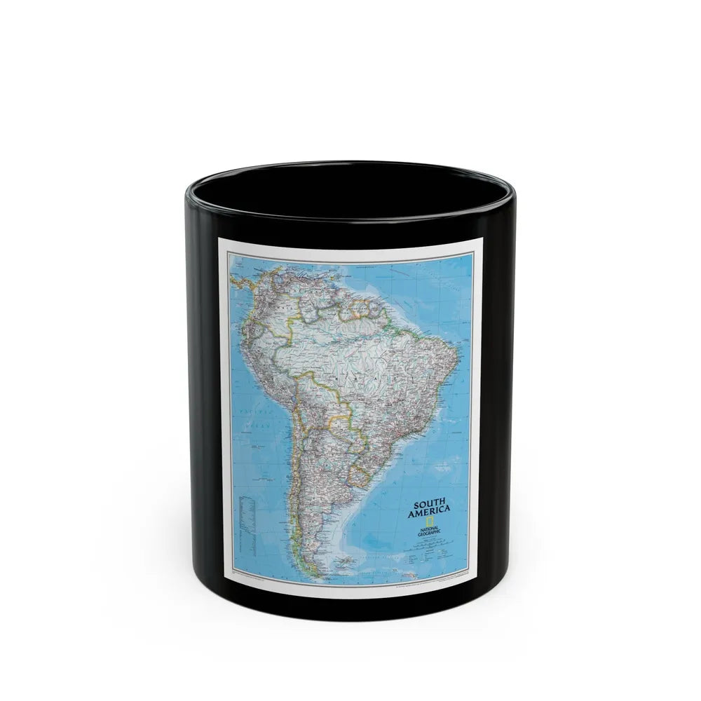 South America (2007) (Map) Black Coffee Mug-11oz-Go Mug Yourself