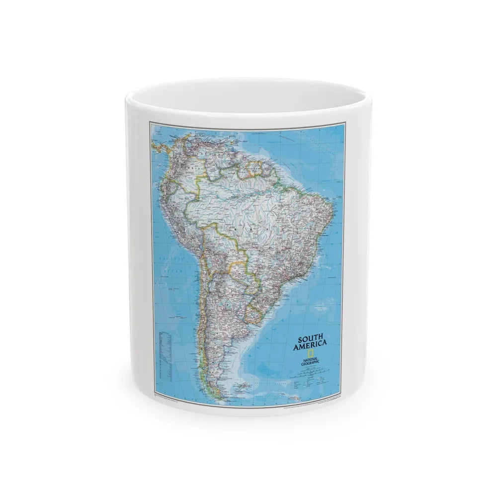 South America (2007) (Map) White Coffee Mug-11oz-Go Mug Yourself