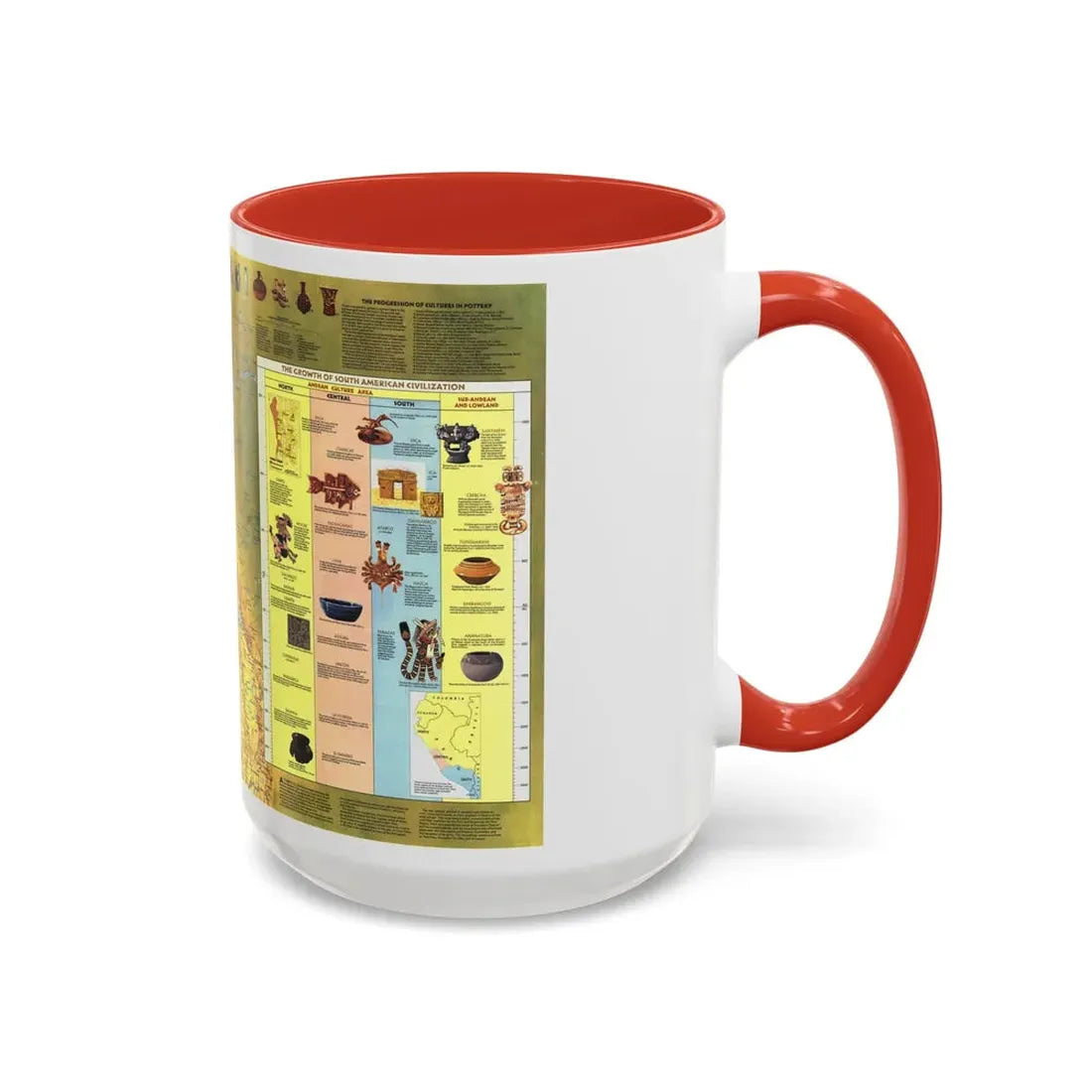 South America - Archaeology (1982) (Map) Accent Coffee Mug - Go Mug Yourself