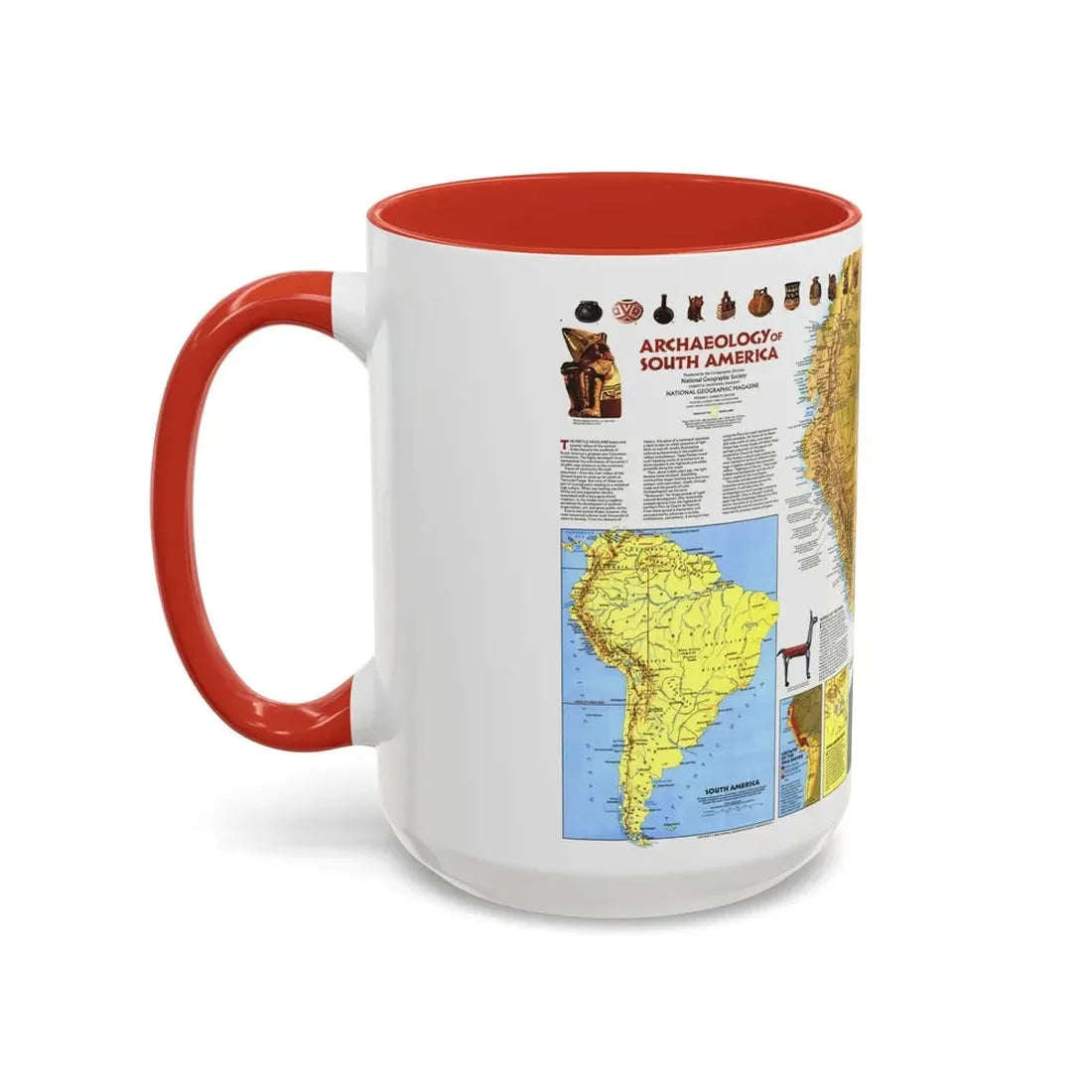South America - Archaeology (1982) (Map) Accent Coffee Mug - Go Mug Yourself