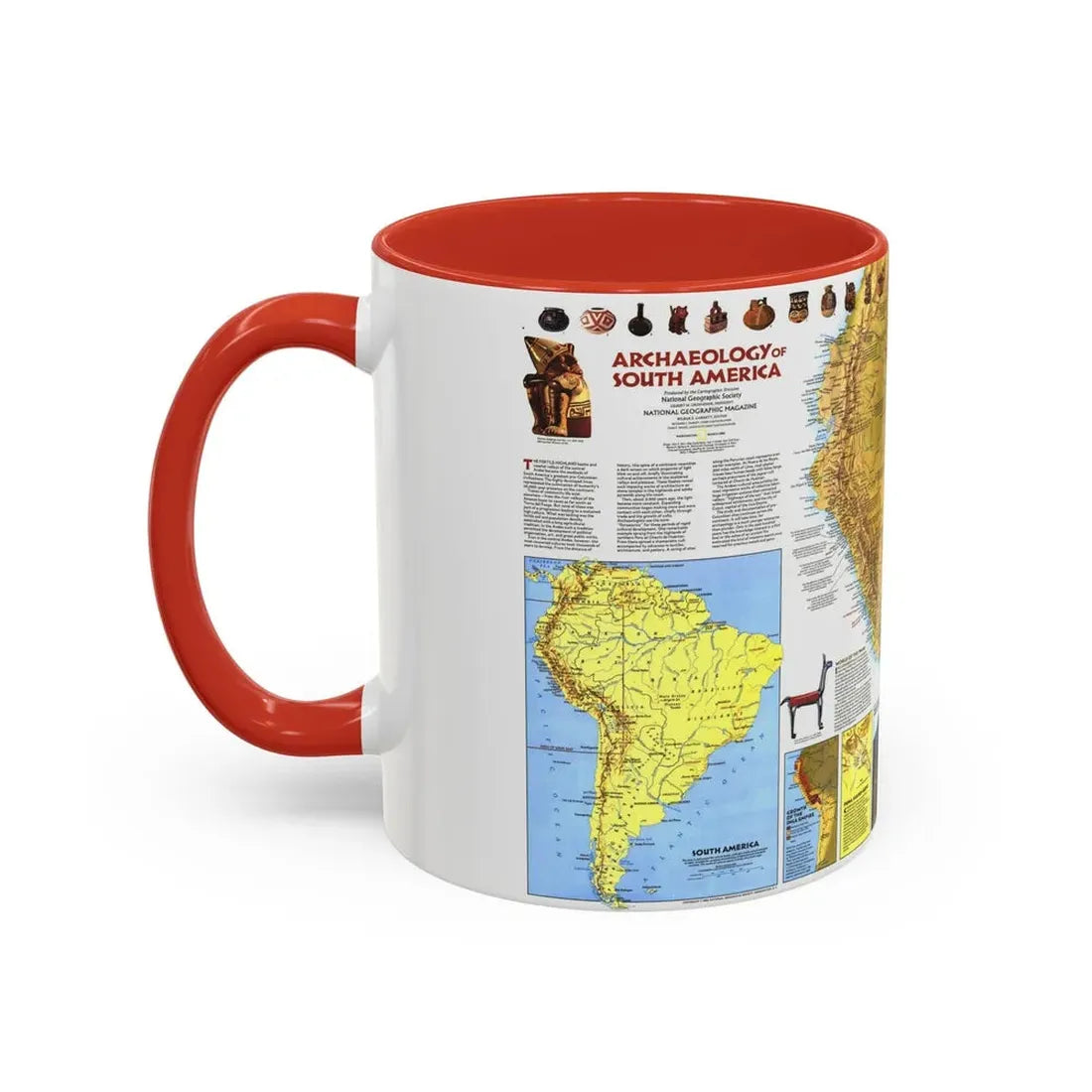 South America - Archaeology (1982) (Map) Accent Coffee Mug - Go Mug Yourself