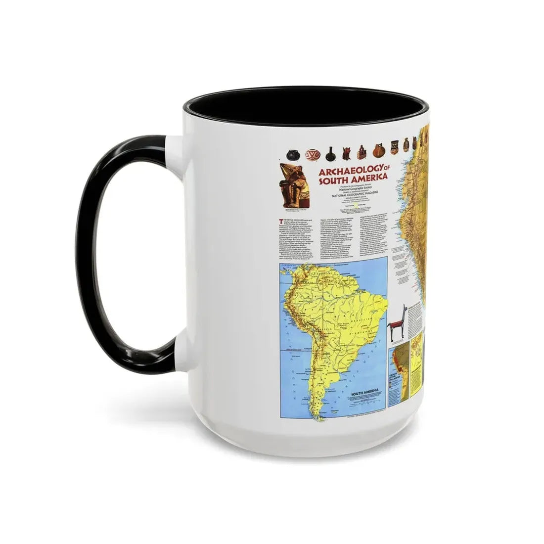 South America - Archaeology (1982) (Map) Accent Coffee Mug - Go Mug Yourself