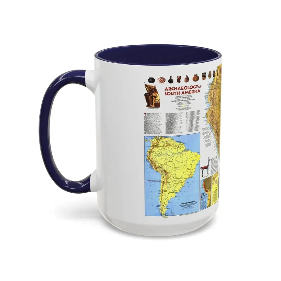 South America - Archaeology (1982) (Map) Accent Coffee Mug - Go Mug Yourself