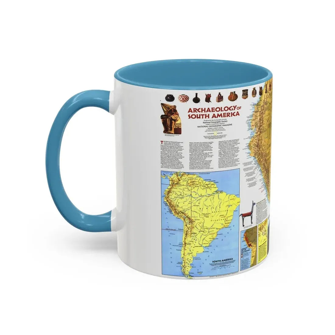 South America - Archaeology (1982) (Map) Accent Coffee Mug - Go Mug Yourself