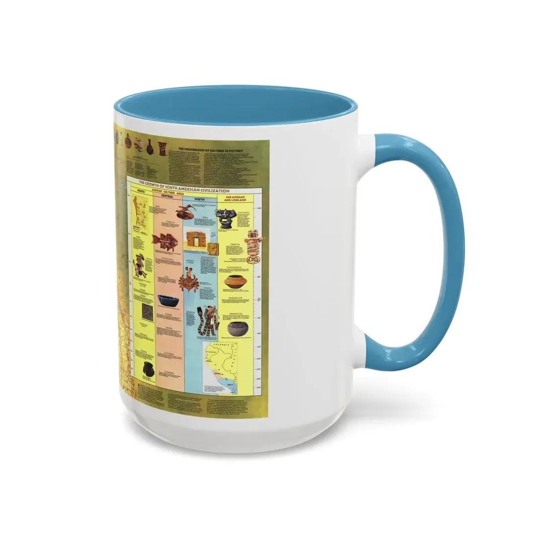 South America - Archaeology (1982) (Map) Accent Coffee Mug - Go Mug Yourself