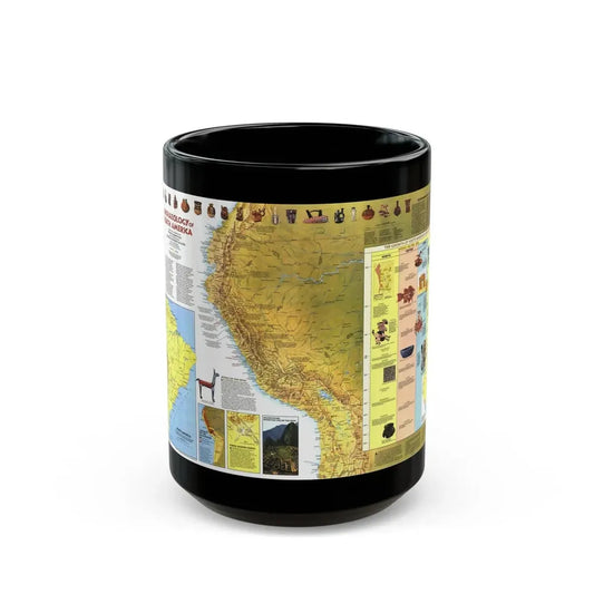 South America - Archaeology (1982) (Map) Black Coffee Mug 15oz - Go Mug Yourself