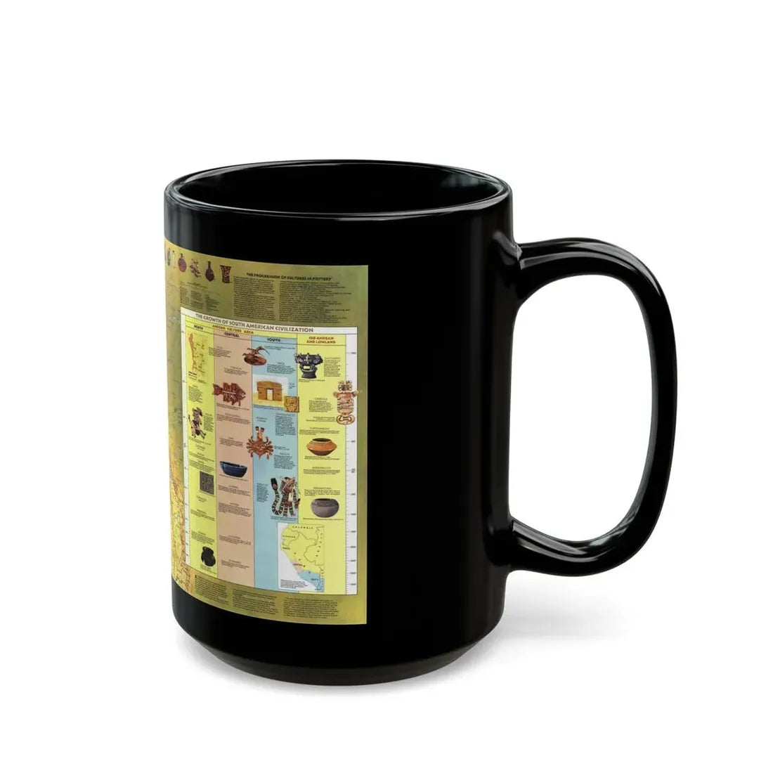 South America - Archaeology (1982) (Map) Black Coffee Mug - Go Mug Yourself