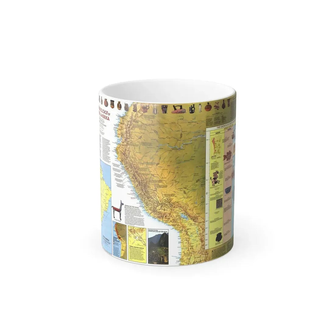 South America - Archaeology (1982) (Map) Color Changing Mug 11oz Default Title 11oz - Go Mug Yourself