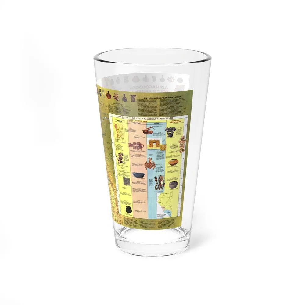 South America - Archaeology (1982) (Map) Pint Glass 16oz-Go Mug Yourself