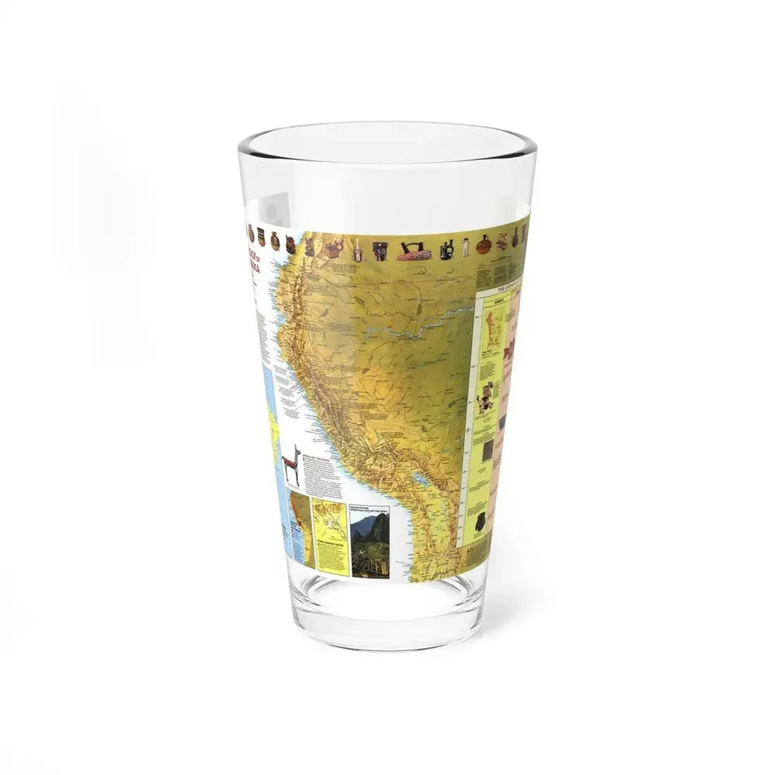 South America - Archaeology (1982) (Map) Pint Glass 16oz - Go Mug Yourself