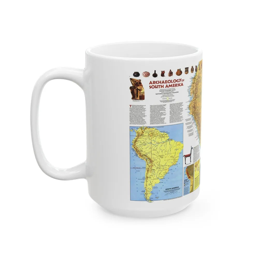 South America - Archaeology (1982) (Map) White Coffee Mug-Go Mug Yourself