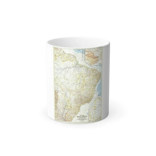 South America - Eastern (1955) (Map) Color Changing Mug 11oz-11oz-Go Mug Yourself