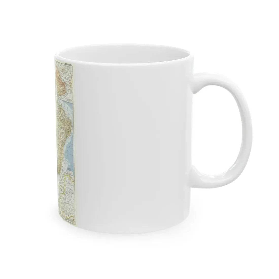 South America - Eastern (1955) (Map) White Coffee Mug - Go Mug Yourself