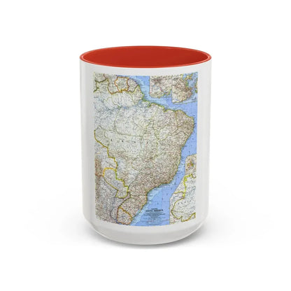 South America - Eastern (1962) (Map) Accent Coffee Mug 15oz Red - Go Mug Yourself