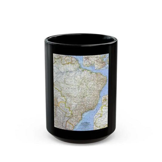 South America - Eastern (1962) (Map) Black Coffee Mug 15oz - Go Mug Yourself