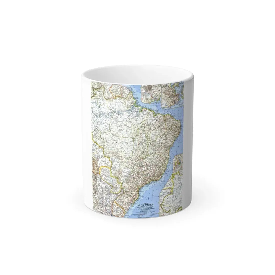 South America - Eastern (1962) (Map) Color Changing Mug 11oz - Go Mug Yourself