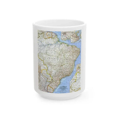 South America - Eastern (1962) (Map) White Coffee Mug 15oz - Go Mug Yourself