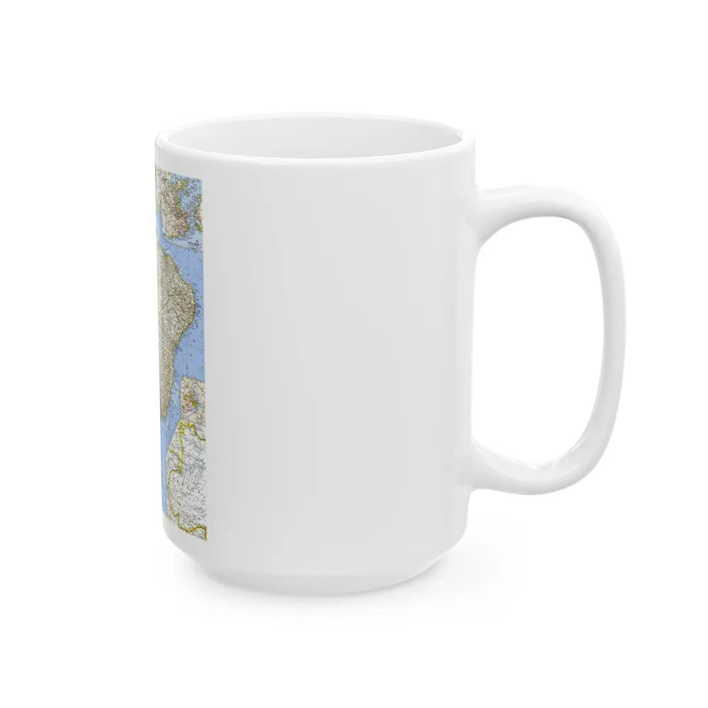 South America - Eastern (1962) (Map) White Coffee Mug-Go Mug Yourself