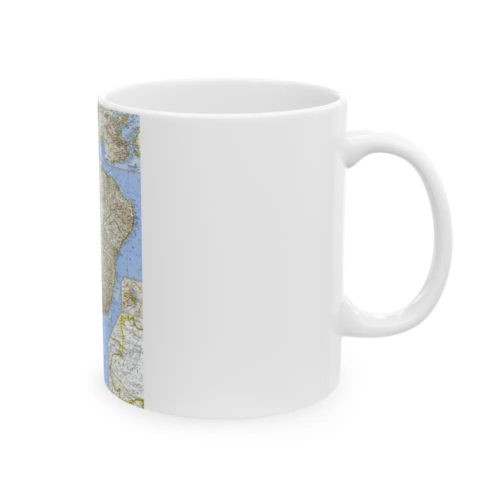 South America - Eastern (1962) (Map) White Coffee Mug-Go Mug Yourself