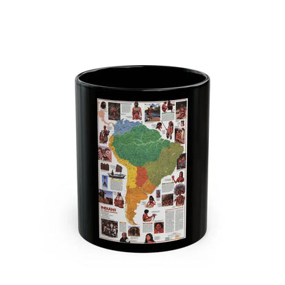South America - Indians of (1982) (Map) Black Coffee Mug 11oz - Go Mug Yourself