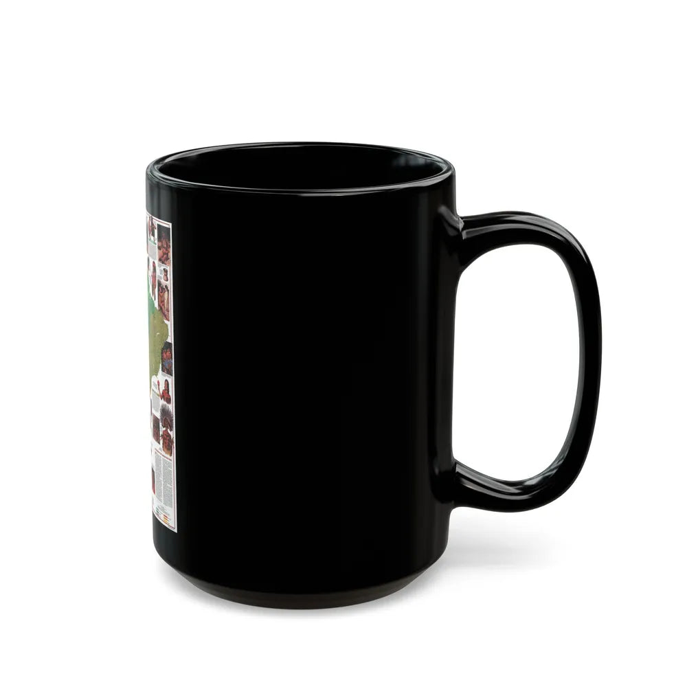 South America - Indians of (1982) (Map) Black Coffee Mug-Go Mug Yourself