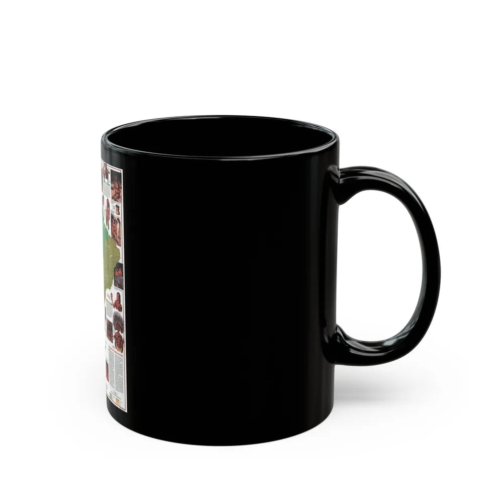 South America - Indians of (1982) (Map) Black Coffee Mug-Go Mug Yourself