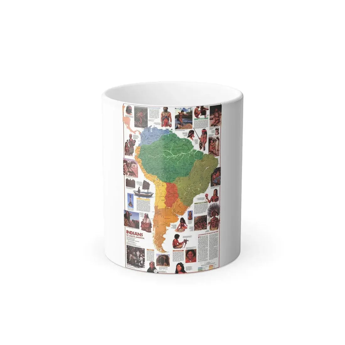 South America - Indians of (1982) (Map) Color Changing Mug 11oz Default Title - Go Mug Yourself