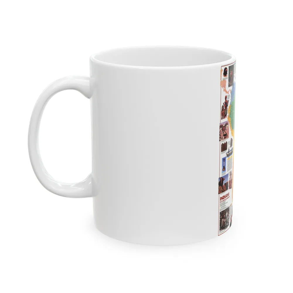 South America - Indians of (1982) (Map) White Coffee Mug-Go Mug Yourself