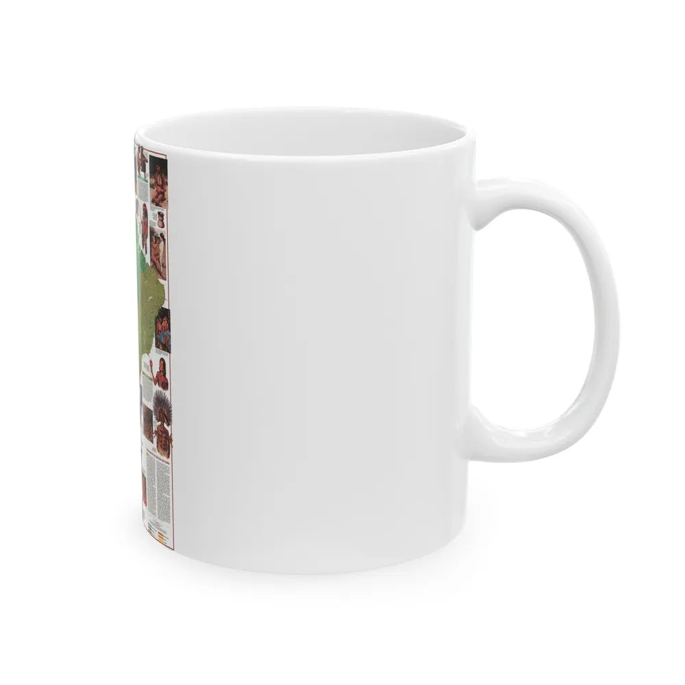 South America - Indians of (1982) (Map) White Coffee Mug-Go Mug Yourself