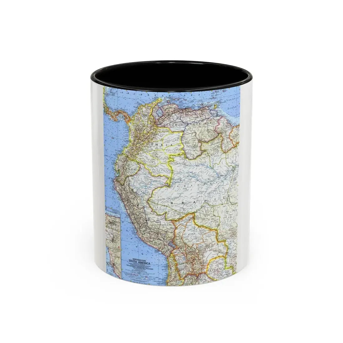 South America - Northwestern (1964) (Map) Accent Coffee Mug 11oz Black - Go Mug Yourself