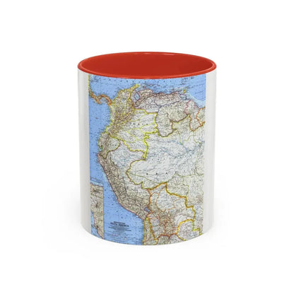 South America - Northwestern (1964) (Map) Accent Coffee Mug 11oz Red - Go Mug Yourself