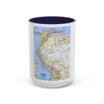 South America - Northwestern (1964) (Map) Accent Coffee Mug 15oz Navy - Go Mug Yourself